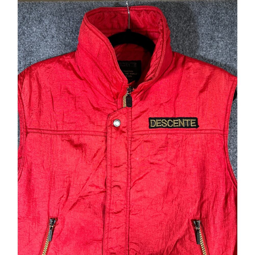 Vintage 90s Descente Japan Red Vest Puffer Residents Evil Barry